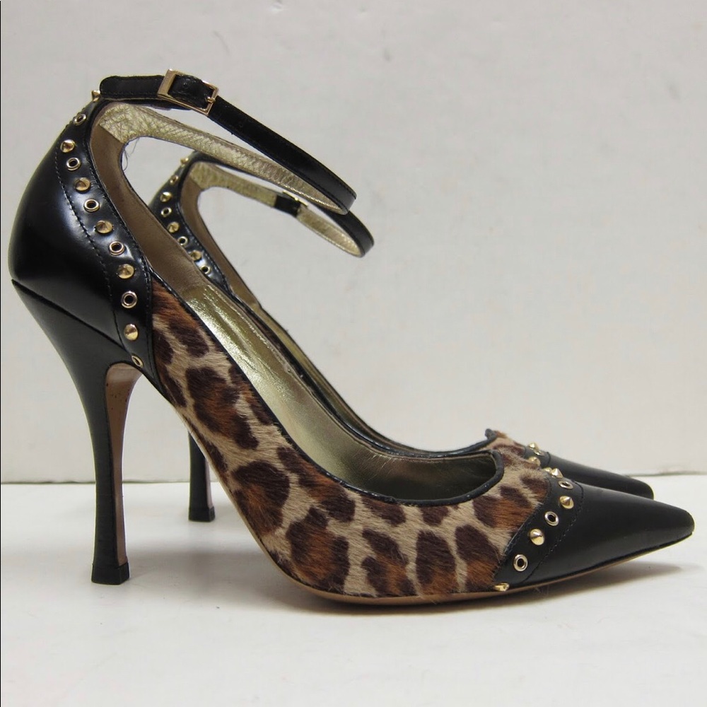 Dsquared2 Leopard Print Leather/Pony Hair Pumps